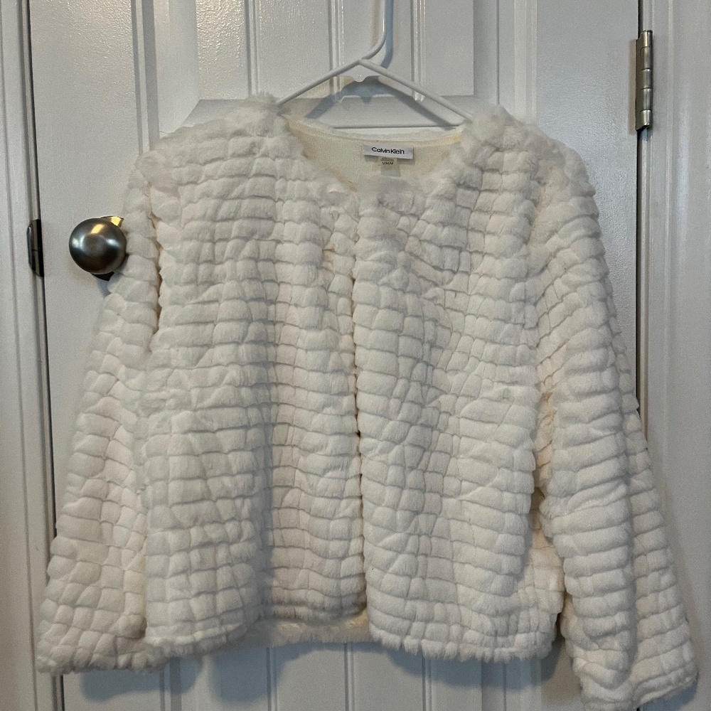 Fur long sleeve one clasp jacket